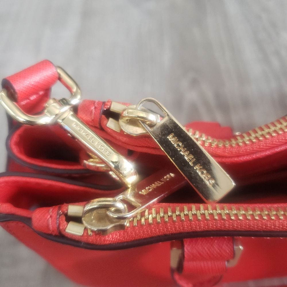 Michael Kors‎ Sutton Mandarin Orange Small Leather Handbag Purse Bag - Picture 8 of 12